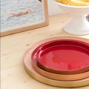 Sézane tracie plateau rose pink plate set of 2